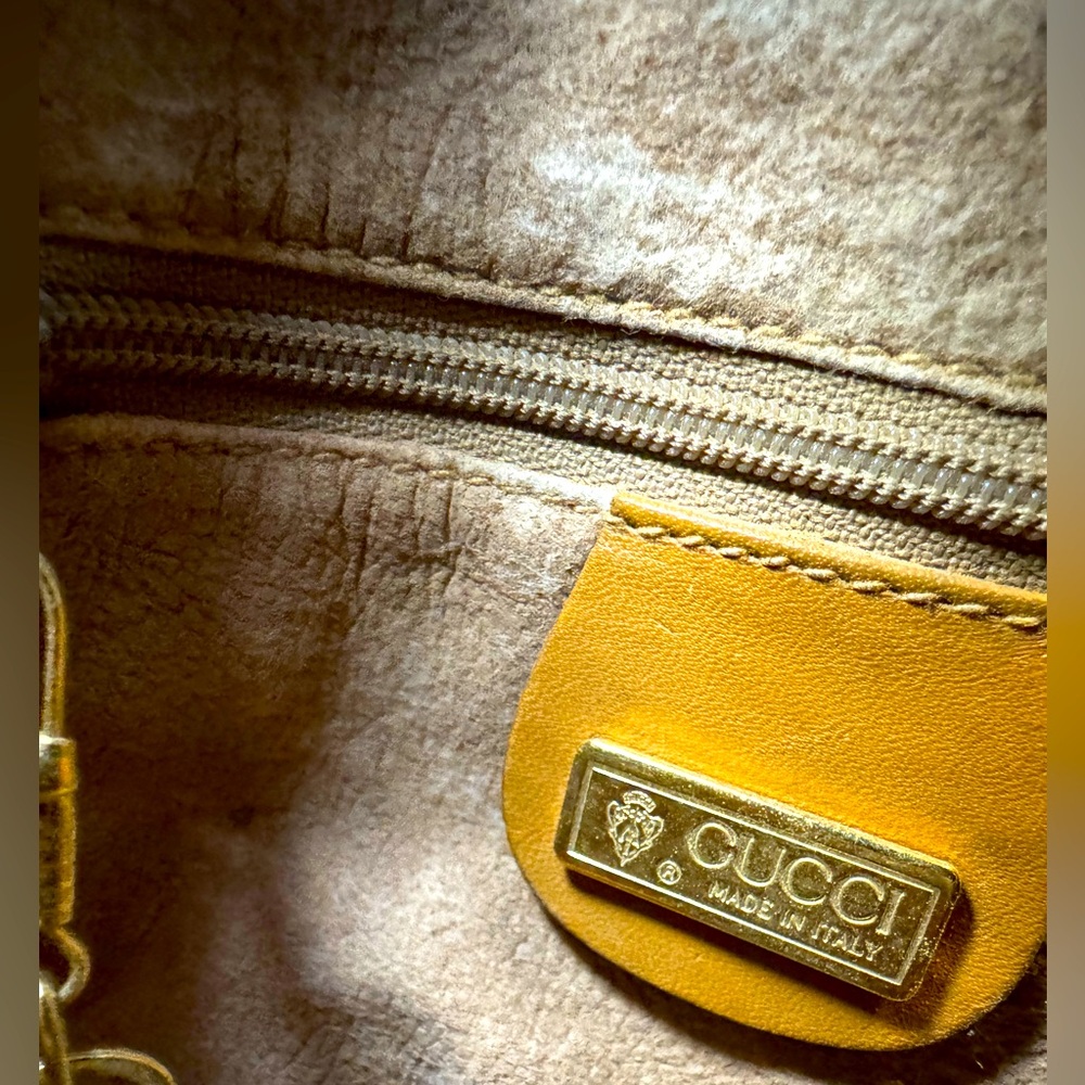 Gucci Monogram Bucket Bag Crossbody GG Bamboo Authentic RARE Vintage 1980s - Picture 12 of 16